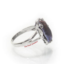 Load image into Gallery viewer, 9309810-Black-Genuine-Biwa-Pearl-Ring-.925-Solid-Sterling-Silver