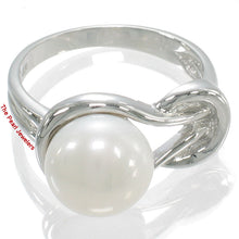 Load image into Gallery viewer, 9309870-Solid-Sterling-Silver-925-Love-Knot-White-Cultured-Pearl-Rings