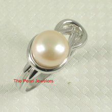 Load image into Gallery viewer, 9309872-Solid-Sterling-Silver-925-Love-Knot-Pink-Cultured-Pearl-Rings
