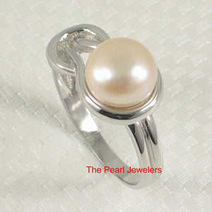 9309872-Solid-Sterling-Silver-925-Love-Knot-Pink-Cultured-Pearl-Rings