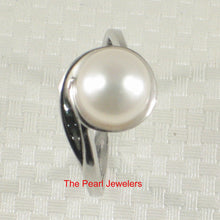 Load image into Gallery viewer, 9309890-Solid-Silver-.925-White-Cultured-Freshwater-Pearl-Solitaire-Ring