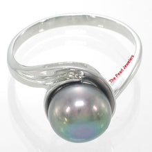 Load image into Gallery viewer, 9309891-Solid-Silver-.925-Black-Cultured-Freshwater-Pearl-Solitaire-Ring