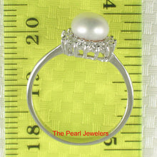 Load image into Gallery viewer, 9309990-Solid-Silver-.925-Tradition-White-Cultured-Pearl-Cubic-Zirconia-Ring