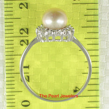 Load image into Gallery viewer, 9309992-Solid-Silver-.925-Tradition-Pink-Cultured-Pearl-Cubic-Zirconia-Ring