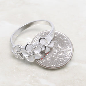 9330050-Silver-.925-Tradition-Hawaiian-Triple-Plumeria-Design-Rings