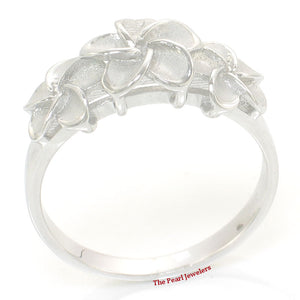9330050-Silver-.925-Tradition-Hawaiian-Triple-Plumeria-Design-Rings